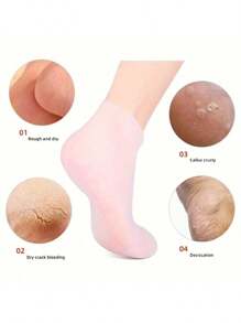 2 Pairs Moisturizing Silicone Gel Socks, Suitable For Cracked Feet, Moisturizing Massage Socks, Foot Care Tool, Gift