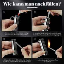 5 Stück passt leichter, wasserdicht, Edelstahl Schlüsselanhänger passt Feuerzeuge für BBQ, Kerzen, Überleben, Outdoor-Camping-Kit (brauchen Feuerzeug Flüssigkeit), Haushalt Küche verwenden, Männer Frauen Gadgets - 5PCS-LF06-DE - Übersicht 6