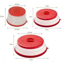 1pc Silicone Microwave Splash Cover, Food And Fruit Drain Microwave Cover, Microwave Food Cover, Microwave Plate Cover, Microwave Oven Cover, Kitchen Essentials, Dishwasher Friendlyty, Multifunctional Silicone Folding Fresh-Keeping Cover, Oil And Splash Proof Cover, Dedicated Heating Cover, Folding Cover, Summer Essentials, Cups ﻿