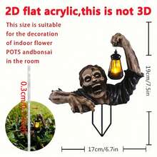 [2D Flat Printed] 1pc Halloween Zombie Decorative Garden Stake, Acrylic Landscape Garden Landmark (30cm X 20cm), Suitable For Potted Plants Decor, Garden Decor, Home Decor, Outdoor Lawn Decor, Friend Birthday Gift, 2D Flat
