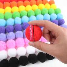 1 包鲜艳的 25/30 毫米弹性绒球 - 彩色 DIY 工艺和艺术装饰，柔软毛绒球，适用于创意项目、派对装饰和节日家居装饰、派对装饰用品