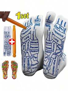 1 双经络袜男女士足部按摩袜穴位袜足部保健袜足部反射疗法袜，秋季