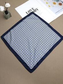1pc Men's Floral Geometric Pocket Square/Handkerchief, Suitable For Suits, Business, Street Style