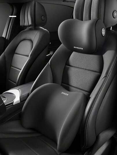 1 件记忆海绵汽车颈腰枕 - 为头枕和靠背提供舒适支撑 - 适合驾驶员和乘客