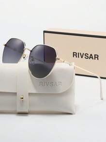 Óculos de sol polarizados redondos elegantes e retrô RIVSAR de metal para mulheres, óculos de sol tipo gatinho para lazer ao ar livre, festa, viagem, reunião, verão, proteção solar de alta qualidade, presente de marca para festivais, presente ideal para o Dia dos Namorados, Natal, Halloween