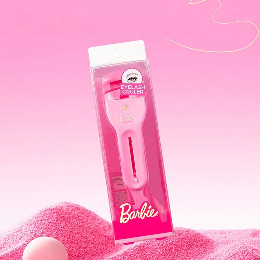 Miniso Barbie Series 2-In-1 Eyelash Curler Portable Eyelashes Curling Clip Makeup Applicator Natural Lash Tweezers Beauty Tools Cosmetic Accessories - Pink - View 1