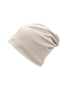 1 件纯色休闲涤纶无檐便帽男女通用宽松化疗帽双层四季帽男女皆宜