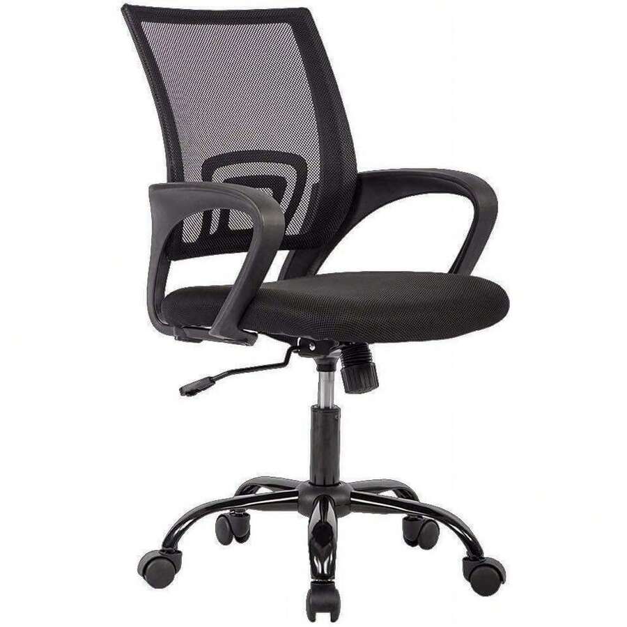 BestOffice Ergonomic Office Chair, Lumbar Support, Adjustable Height With Armrests For Adults(Black) - 黑色 - 查看 1