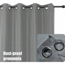 2025Hot-BONZER Waterproof Outdoor Curtains Patio, Premium Thick Privacy Weatherproof Grommet Outside Curtains Porch, Pergola, Cabana, 1 Panel, 54W X 84L Inch, - 灰色 - 查看 3