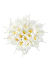 6/10 pièces Fleurs blanches pures Fleurs de lys de calla artificielles pour centres de table de mariage, décorations de douche nuptiale et d'accueil à la maison