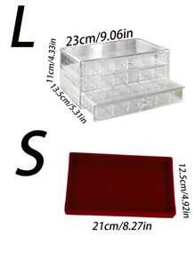1 Stück transparente 3-lagige 72-Fach Schmuckaufbewahrungsbox für Damen Ohrringe, Ringe, Ketten, Armbänder. Schubladenart 3-lagige 72-Fach abnehmbare Großraum-Nagel- und Nageldekorations-Organizer