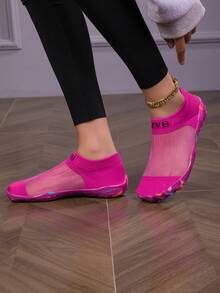 ZVB 适合赤脚爱好者的情侣水鞋，软底女士沙滩鞋，适合游泳、潜水、户外速干夏季凉鞋，钓鱼水鞋，防滑透气涉水鞋 - 玫紅色 - 查看 6