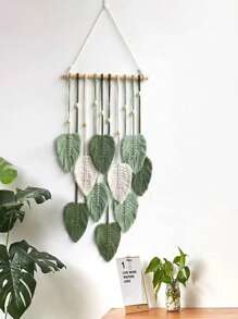 1pc Floral Leaf Wall Hanging Tapestry, Lace Art Bohemian Decor, Room Decoration, Home Gift Bedroom Decor Home Decor Wall Decor