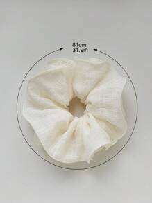 1 Stück cremefarbener, süß koreanischer Stil Frühjahr Übergroß Doppel-Layer Rüschen Chiffon strukturierte Haargummi, einfacher tiefer Pferdeschwanz & Dutt Haarband, französischer Rüschen Dekor Haarzubehör Zopfhalter Haargummis Haargummi Scrunchies Haarband Elastisch