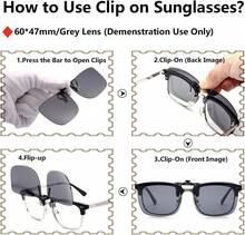 CAXMAN Polarized Clip On Sunglasses Over Prescription Glasses For Men Women UV Protection - Dark Black - Cat.4 Lens - View 5