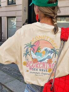 Women T-Shirts Casual Summer - Apricot - View 9