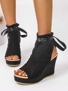 1 Paio di Sandali con Zeppa Spessa Solida ed Elegante, Comodi e Sexy, Adatti per Feste e Uscite