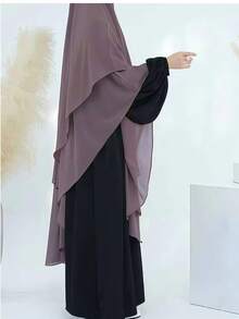 1 chiếc khăn trùm đầu/niqab Kimmar hai lớp chất liệu chiffon cao cấp, thoáng khí và kín đáo, phù hợp với mọi loại áo Abaya, lý tưởng cho mặc hàng ngày, cầu nguyện và mọi mùa. - Nhiều màu - Xem 12