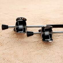 10 件可调节裤架、不锈钢裙夹晾衣架、衣柜收纳架 - 黑色 - 查看 6