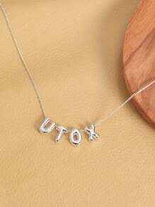 1 pieza Collar personalizado con letra de burbuja dorada y plateada para mujer, collar de colgante personalizado con baño de oro de 14K, regalo personalizado para amigos, ejecutivos, sencillo, mamá de fútbol, casual, lindo personalizado, personalizado, regalos únicos ideales para ella, novia, mamá, familia, amigos para aniversarios, cumpleaños, uso diario, baile de graduación, Día de la Madre, San Valentín, graduación, bodas