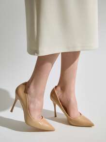 8 cm Chaussures à talons hauts à bout pointu en cuir verni pour femmes, sexy, mode classique, polyvalentes. Cadeaux de Noël et d'hiver