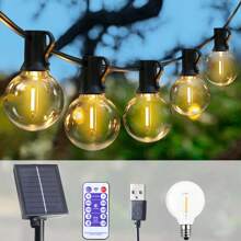 G40 solar Light Chain bulbo Ball rope patio Light Chain camping solar garden Party Street terraza decoración del patio