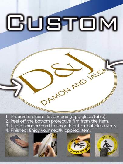 Customized Floor Stickers - Personalized Vinyl Decals, Warning Signs, Social Distancing Markers, Suitable For Businesses, Malls, Shops, Waterproof Stickers