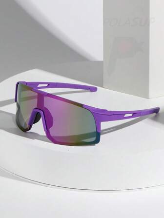 1 件女士时尚运动时尚眼镜，采用独特的镜腿撞色设计，时尚镀膜镜片，蓝色，适合户外骑行、运动、装饰、骑行、徒步旅行