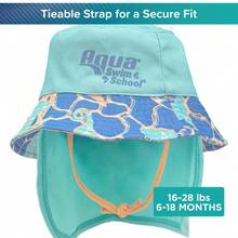 Aqua SwimSchool Sunshade Bucket Hat With Sun Shield For Infants, Blue, Unisex - 1 - View 5