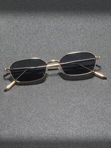 1 副多边形小框不锈钢复古时尚百搭街拍金属眼镜，高品质时尚返校时尚学院风