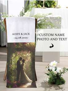 Custom Wedding Ceremony Aisle Decorations, Welcome Chair Covers, Wedding Decorative Flags, Multi-Style And Multi-Size Options, Personalized With Names, Photos And Text To Create A Unique Romantic Wedding, Durable - Multicolor - View 3