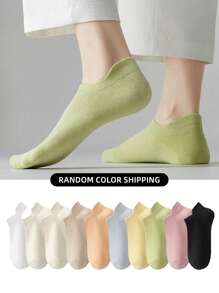 1/5/10 pares de calcetines de unicolor, varios pares de colores aleatorios, una variedad de opciones de calcetines cortos para mujer de colores claros y de color caramelo, modelos de calcetines cortos para las cuatro estaciones