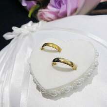 1 soporte para anillos de boda con encaje de perlas, 7,9 pulgadas, color blanco, con cinta de perlas, para decoración de bodas. - Blanco - Ver 2