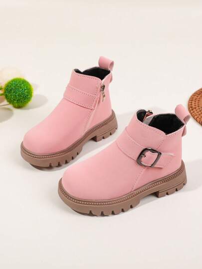 1 Pair Girls' Simple & Fashionable Comfortable Versatile Indoor/Outdoor Casual Low-Cut Ankle Boots, Suitable For Spring/Autumn