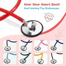 Kids Stethoscope, Real Working Nursing Stethoscope For Kids, Doctor Game Toy For Boys, Girls Doctor Nurse Cosplay Costume Accessories, Toddler Pretend Play Gift, Blue