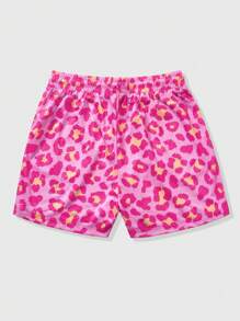 Pantalones cortos para hombre con estampado de bloques de color y leopardo, adecuados para uso en la calle, al aire libre y de vacaciones
