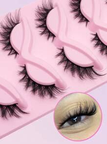 5 pares de pestañas postizas de estilo manga, pestañas de ojos de gato, pestañas de visón falso, pestañas de ojos de zorro, pestañas postizas naturales completas, artículos esenciales de viaje para maquillaje