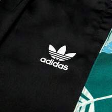 Adidas 三葉草女子2025春季新款舒適三條紋休閒褲收口梭織運動長褲 - 黑色 - 查看 6