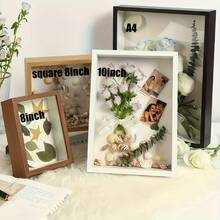 1 个镂空装饰相框，3 厘米/1.18 英寸深，水平/垂直展示，非常适合 DIY 工艺品、干花、照片、生日、婚礼、周年纪念、毕业典礼、情人节、母亲节礼物 - 仅相框、桌面相框 | 经典相框