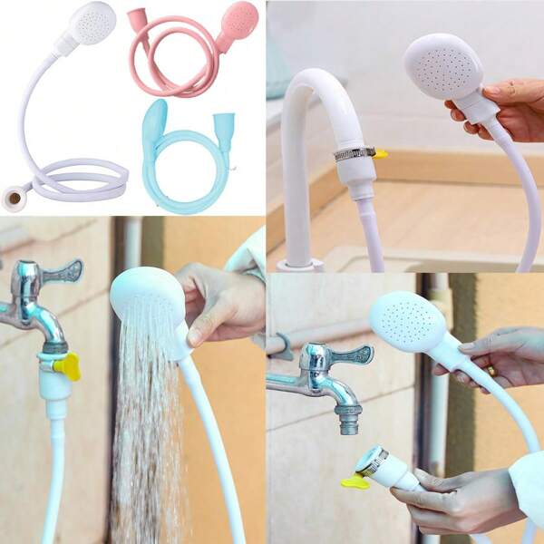 Ducha con manguera, ducha de fregadero de cocina con manguera integrada, ducha de alta presión con manguera flexible, ducha de baño, herramienta para bañar mascotas