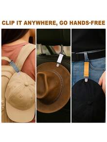 6pcs Outdoor Hat Clip, Suitable For Travel On Bag, Beach Vacation/Cruise Essential Hat Rack, Strong Grip Space Saving Hat Clip, Women/Family Travel Accessories, Summer Essentials - Multicolor - View 6