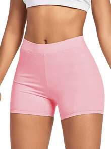 Three-Piece Summer High Waist Hip Yoga Shorts Women's Quick-Drying Seamless Running Fitness Tights Wear Elastic Sports Pants Cycling Pants Light And Comfortable Leggings. - Xanh nhạt + hồng nhạt + trắng - Xem 5