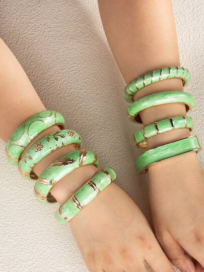 1 pezzo Braccialetto a fascia elastico di lusso stile europeo e americano, con effetto goccia d'olio, adatto per uso quotidiano