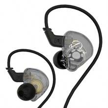 KZ Dawn - 1DD IEM 有线耳机，降噪耳塞，HiFi 立体声，带 3.5 毫米插孔，兼容电脑、iPad、音乐播放器（黑色线） - 黑色-黑線 - 查看 2