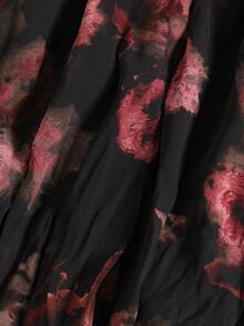 Women's Fashion Printed A-Line Skirt, Versatile & Flattering, Loose & Elegant - Black Powder - View 7