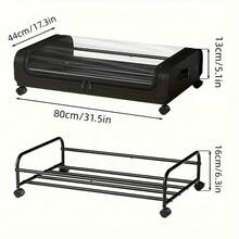 1pc Under Bed Storage Box With Wheels And Lid - Metal Storage Bin, Space Saving Organizer For Clothes, Beddings, Shoes, Blankets And Toys, Nefeya Classic Rectangle Plastic Storage Container With Flip-Top Lid, Multipurpose Space Saving - Multicolor - View 4