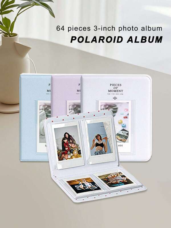 Álbum de fotos com 64 bolsos compatível com câmera instantânea Mini 12/11/9, álbum com capa para cartão durável de grande capacidade, livreto de armazenamento de fotos multicolorido