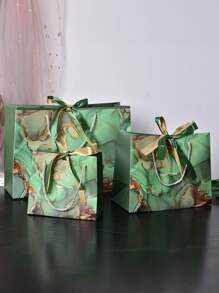 1/3 pièces Sacs cadeaux réutilisables avec nœud ruban, sacs cadeaux en papier de luxe avec poignées. Disponible en 2 couleurs. Convient pour les mariages, les fêtes, les cadeaux de la Saint-Valentin (sans scellage par défaut, ruban haut de gamme intégré), Noël