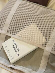 peach tree Women's Tote Bag Net Mesh Hollow Vacation Style Crossbody Bag Woven Handbag Shoulder Bag Multifunctional Small Retro Crossbody Tote Bag For Women Travel, Lightweight Large Capacity, Suitable For University, School, Travel, Shopping, Gift For Friends, Valentine's Day, Peach Tree