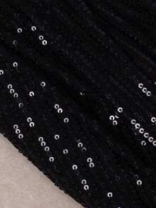 HOMEYEE Fashionable Sexy V-Neck Spaghetti Strap Split Sequin Embellished Bodycon Dress, Suitable For Halloween Party, Formal Evening, Cocktail, Wedding, Gala, Prom